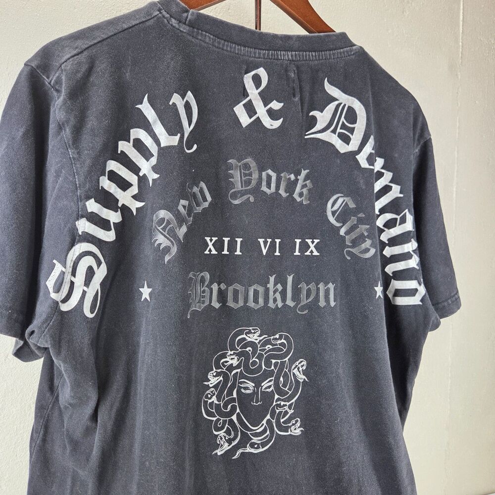 Supply & Demand NYC Brooklyn Medusa Graphic T-Shirt Washed Black XL